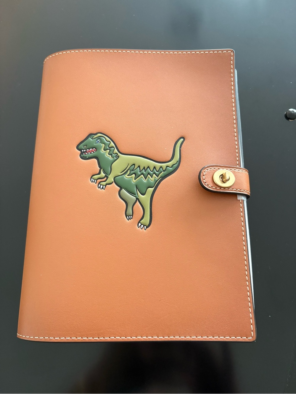 Coach Glovetanned Leather Notebook Cover/Journal with Rexy